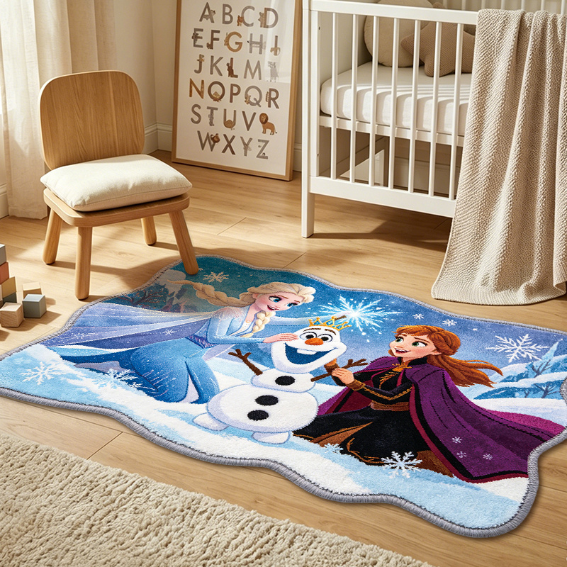 TEMU 2d Flat, 462-j, Frozen Anna Snowflake Winter Scene Pattern Welcome Mat, Suitable For Living Room, Bedroom, Room, Kitchen, Carpet, Courtyard Rug,