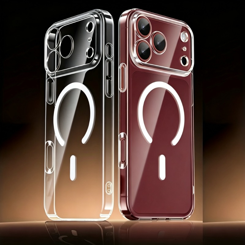 TEMU Phone Case - 2026 Luxury Clear Magnetic Shockproof Case For Iphone 18 Pro 18 Pro Max 17 16 15 14 13 12 11 Pro Anti-yellowing