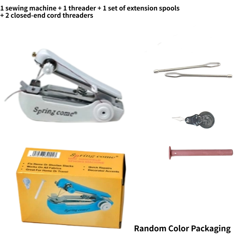 TEMU Set di 5 macchine da cucire portatili - Mini cucitrice manuale, per tessuti, vestiti e artigianato, non necessita di elettricit�, riparazione