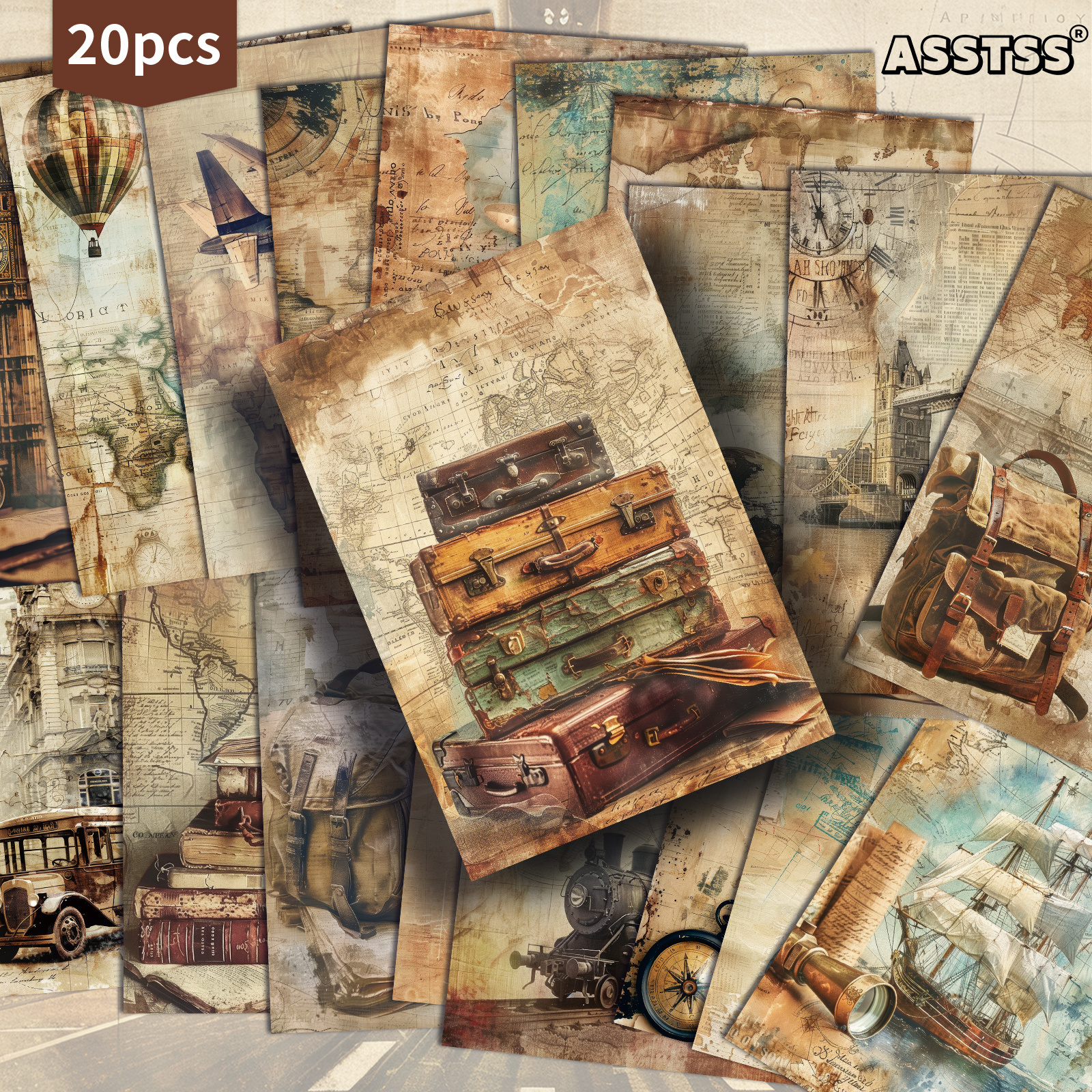 TEMU Set de 20 tarjetas de regalo retro surtidas de 4X6 pulgadas, con ilustraciones clásicas de , perfectas para álbumes de recortes y proyectos de