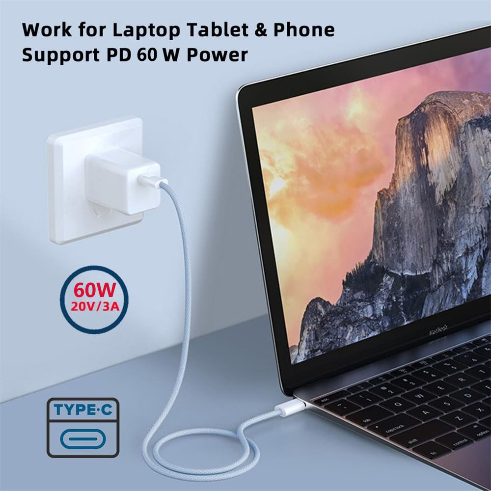60W Fast Charging Cable for iPhone 17, USB C to USB C Charger Cord Compatible with for iphone 17/16/15 Pro/Max/Plus/for iPad Pro/Air 5/MacBook/for for S25/S24/S23, Device Connectivity, Sleek Design, Durable Cable, Power Delivery, Tech Enthusiasts, Usb Cable, Charger For Ph, Original Type C Fast Charging Cable, Charger Type C Original, Type C Cable Fast Charger, Charger Fast Charging, Fast Charging Cable C Type, Usb C Cable Fast Charging, Type C To Type C Cable