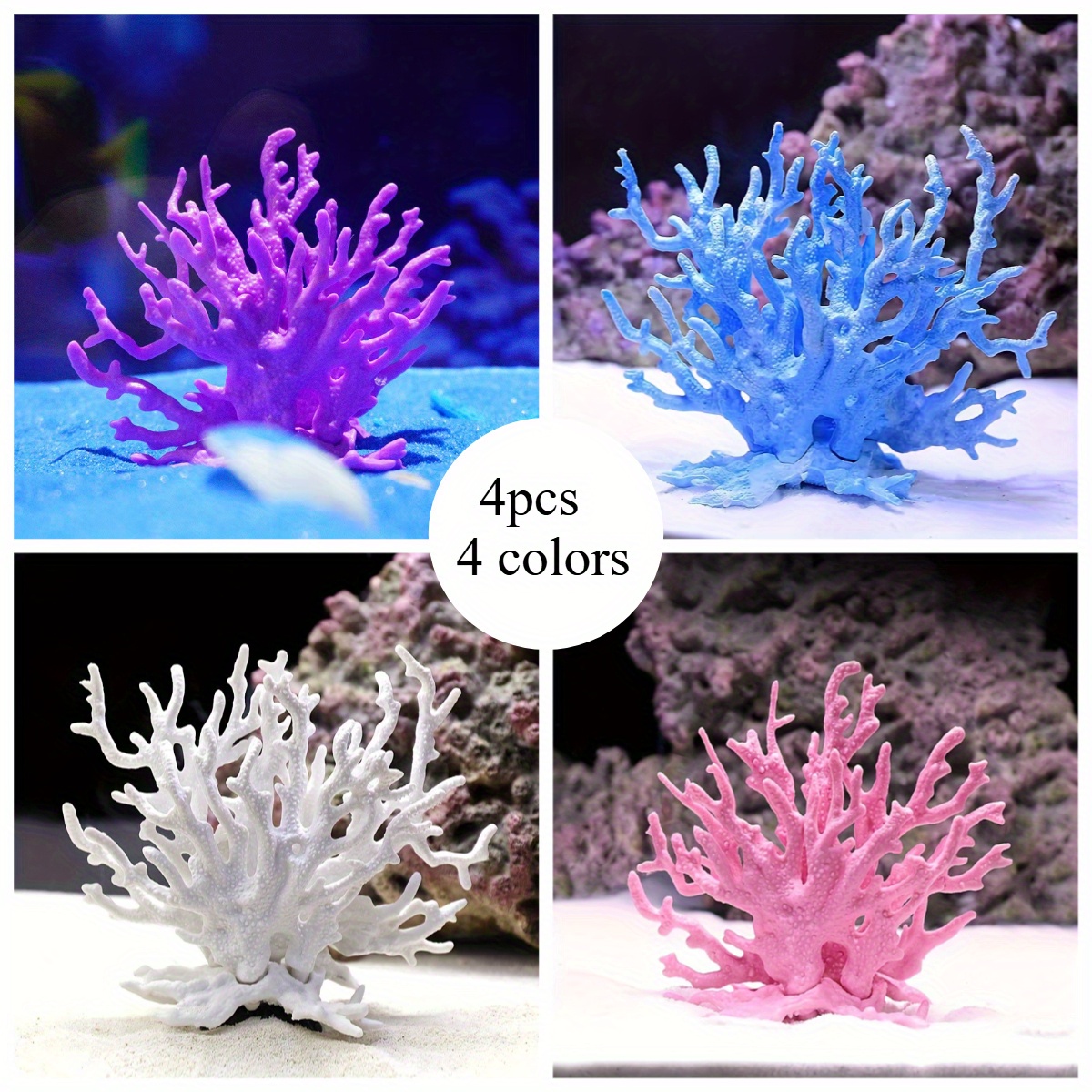 4pcs mini artificial   realistic aquarium tank decor coastal fish ornaments pink   decorations for home beach ocean  