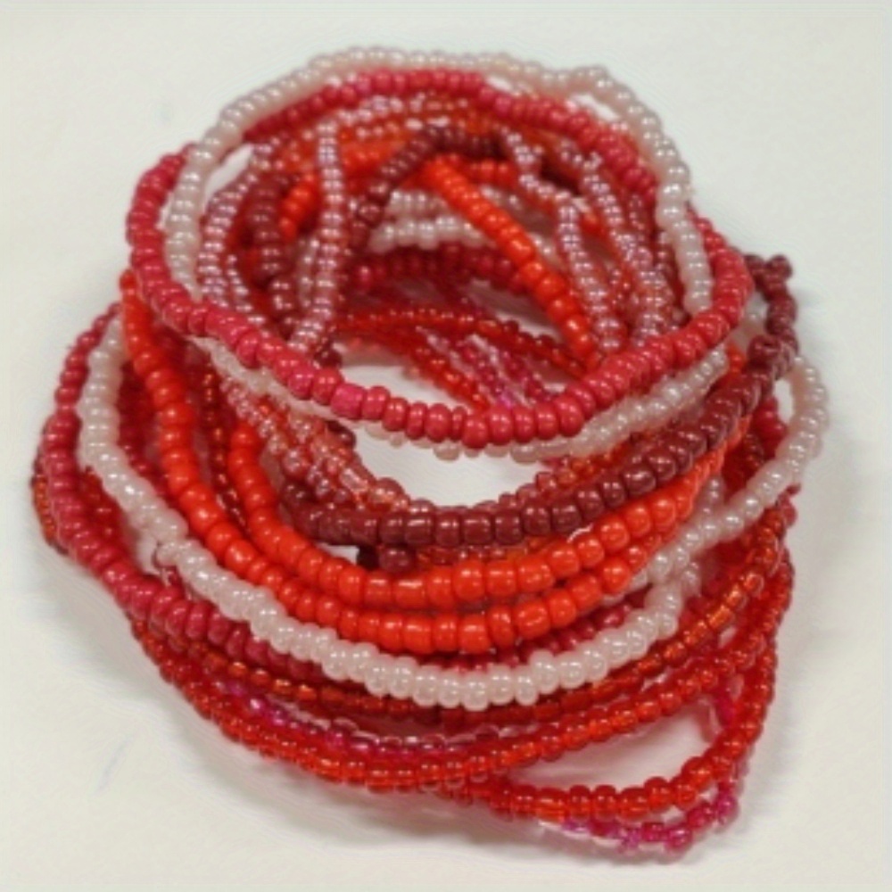 TEMU 20pcs/Set de Bracelets Élastiques Bohèmes Dégradés avec Perles de Grains, Style