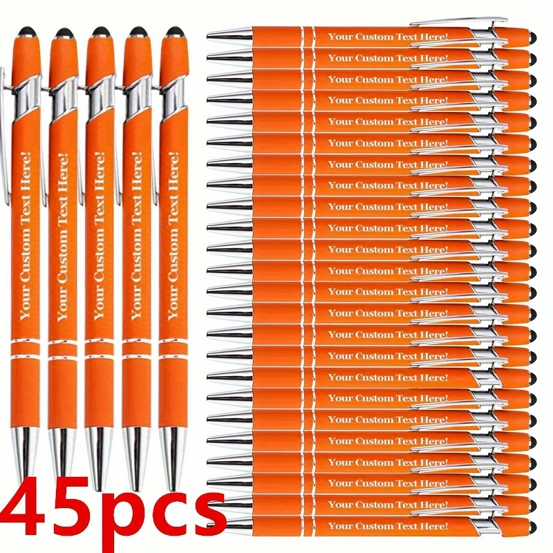 

45pcs Custom Retractable Ballpoint Pens - Elegant Metal Business Pens, Smooth Writing For Office Use