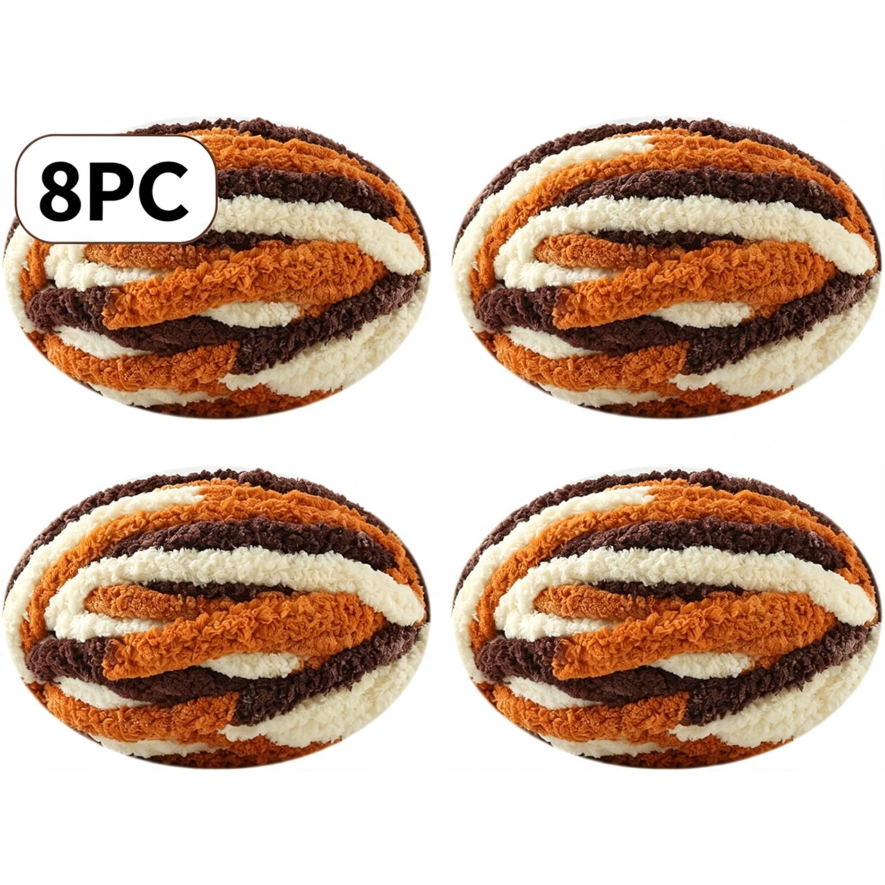 TEMU 8pcs Chunky Chenille Yarn, 85g Per Total 680g, 2.2cm Extra Thick Soft Knitting Yarn For Blanket Cat Bed, Diy Craft For Beginners