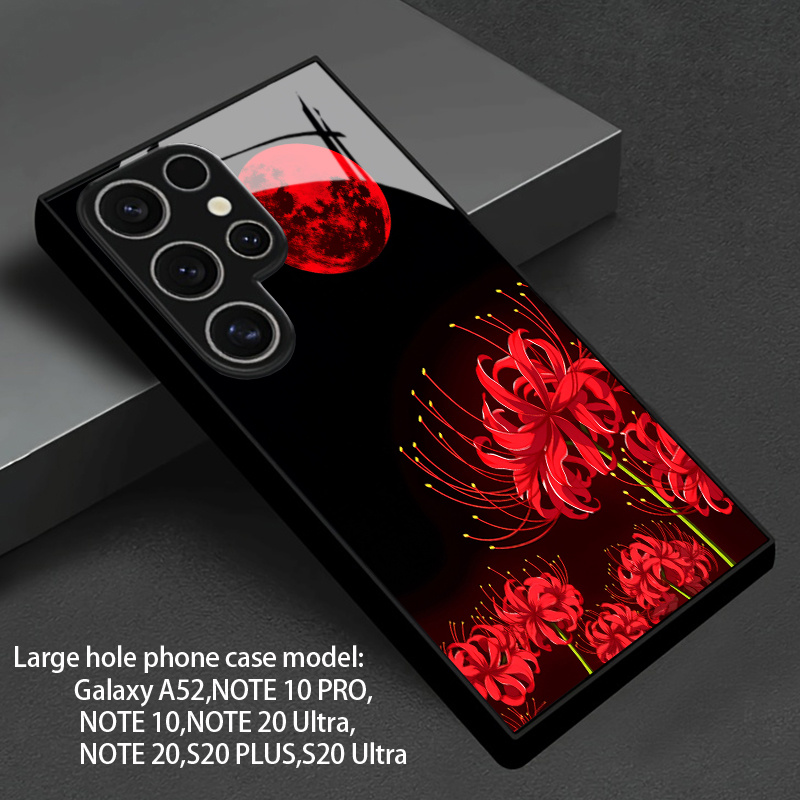 TEMU Phone Case - Red Spider Lily A Sparkling Glass For Galaxy S25plus, S25ultra, A53, A54, A55, A05, A13, A14, A15, A33, A34, A36, A52, Note10,