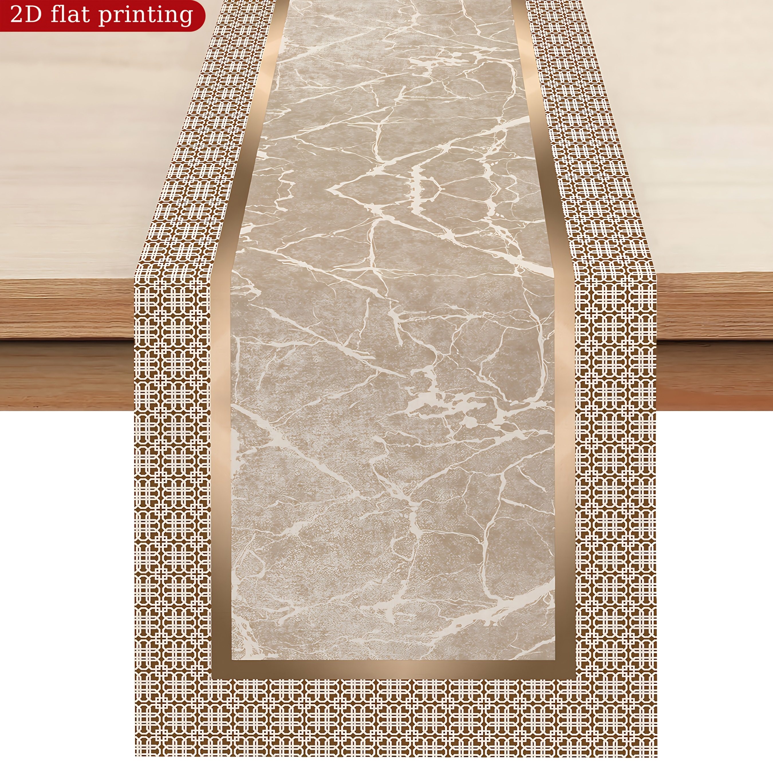 TEMU 1 pz, 2DFLAT, Runner da , Lussuoso Runner da Geometrico - Design con Motivo Ispirato al e Oro, per Decorare Cucina e Tavolino da Caff癡, Riunioni