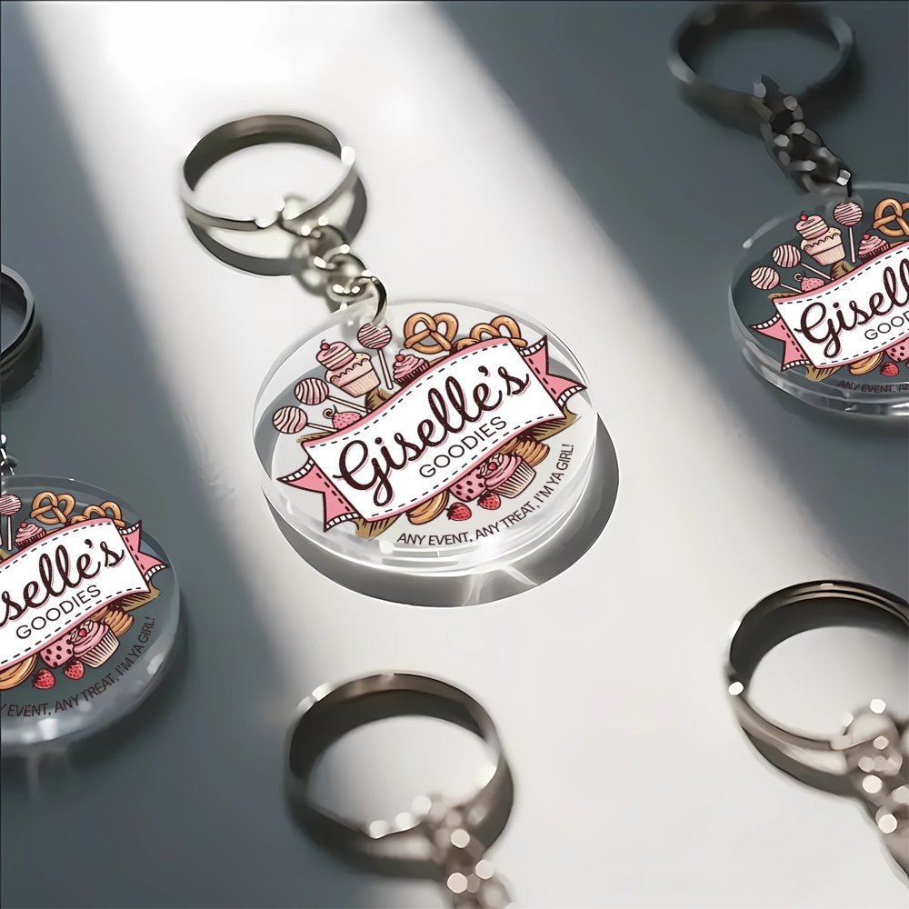 TEMU Gift For Her/him 50pcs Of 1.97x 1.97inch Custom Logo Keychains, Personalized Acrylic Pendants- Suitable For Backpacks, Couples, , And Corporate