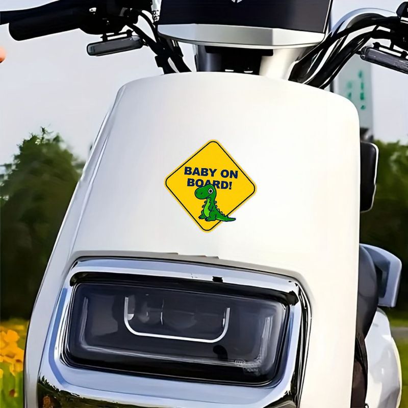 Yellow Diamond-Shaped Car Warning Sticker, Baby on Board