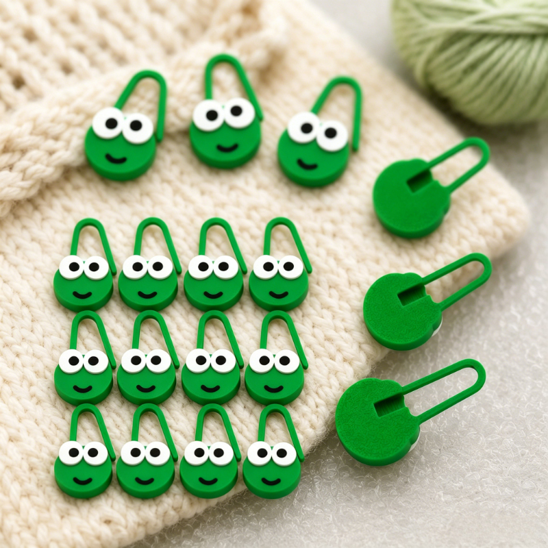 TEMU Lot de 16 attaches marqueurs grenouille, pour tissage ou crochet, verrouillage sécurisé. Épingle de sûreté -chute, outil de pour tricot, épingle