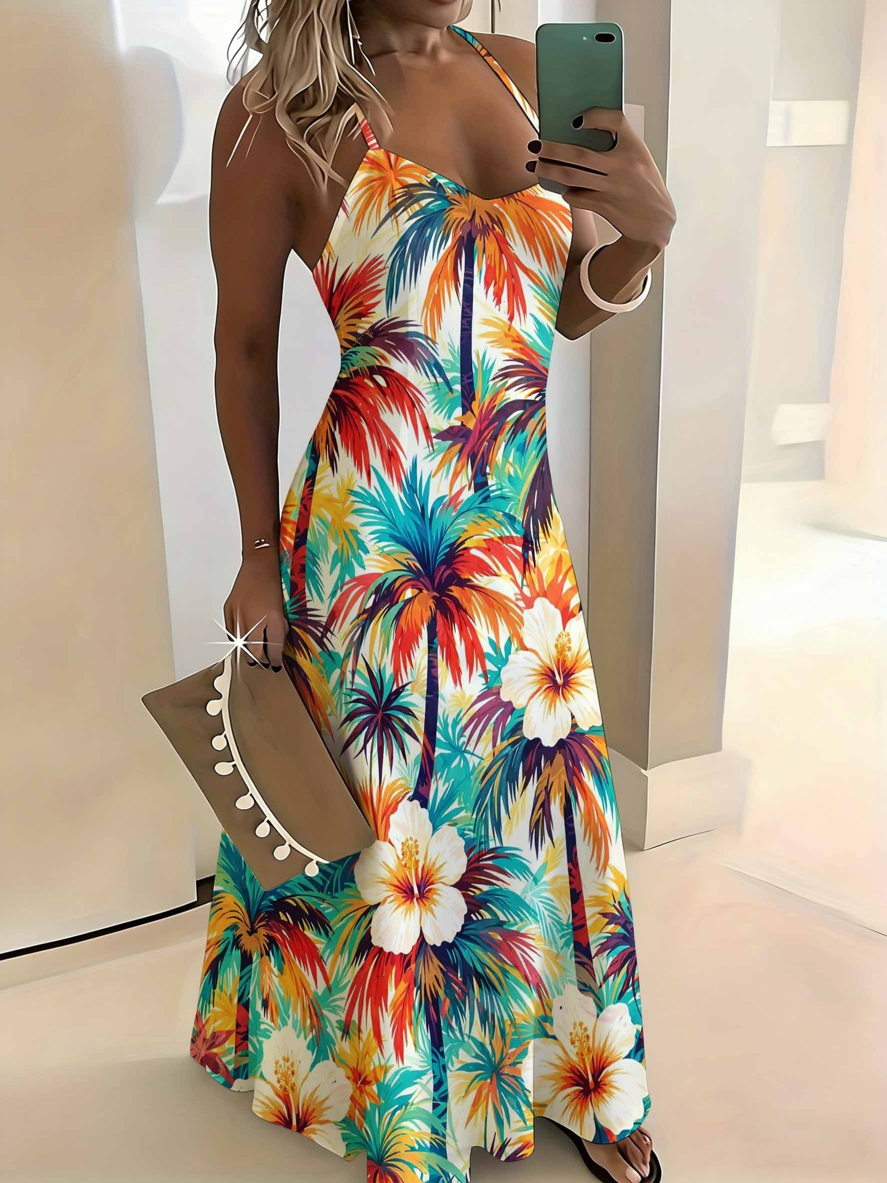 tropical dresses sold on Temu United States