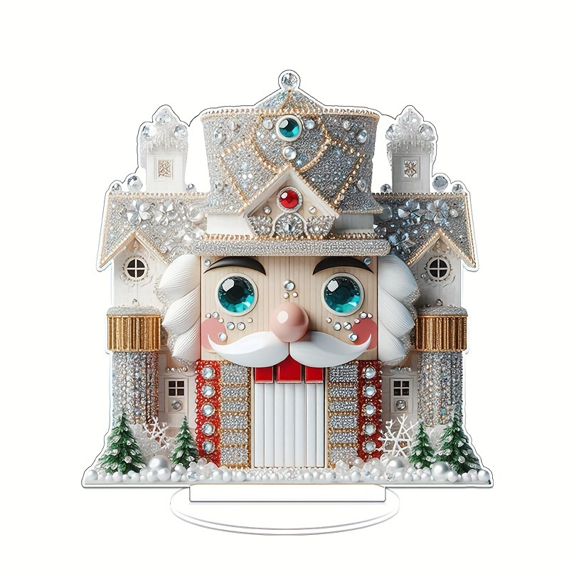 

2d Flat, Christmas Cabin Nutcracker Acrylic Figurine - Desktop Decor, Birthday & Graduation Gifts, Crystal, Transparent