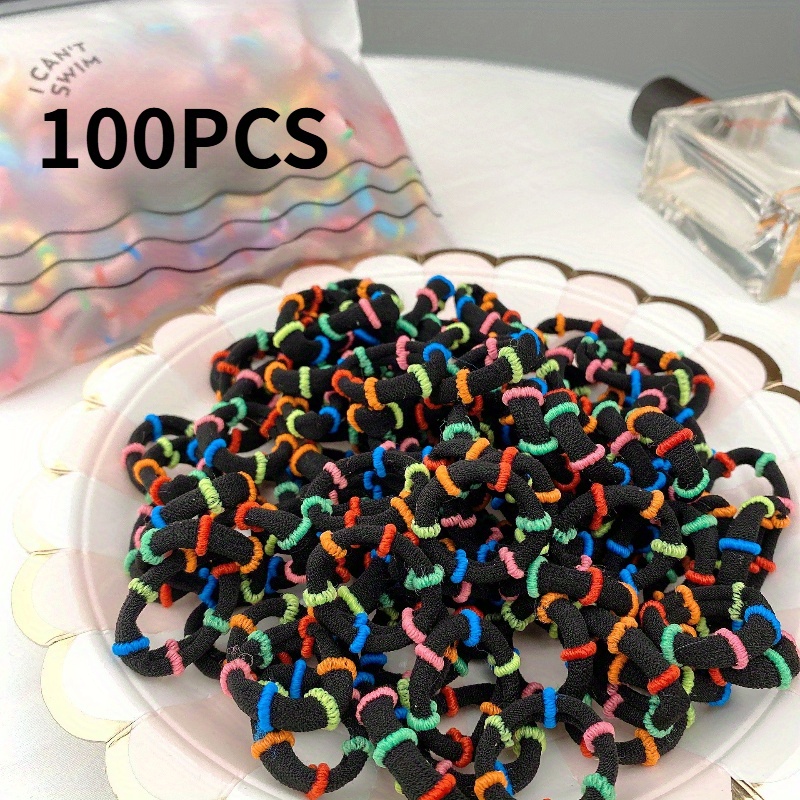 Bulk 100pcs Colorful Hair Bands, Soft Microfiber