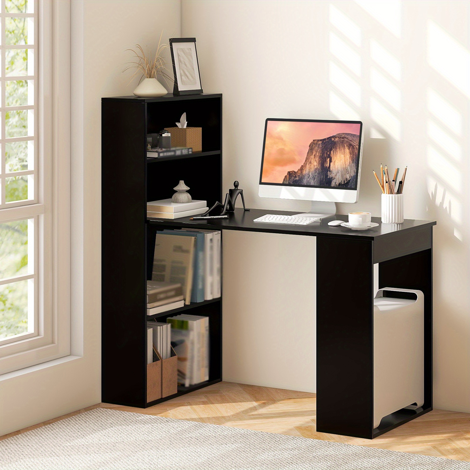 bookshelf and desk sold on Temu United States