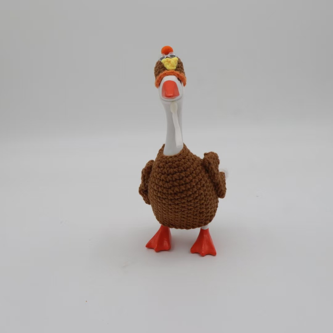 TEMU Mini 7-inch Desktop Goose Mini Hand- Knitted Thanksgiving Turkey Leg Set And Christmas Gifts