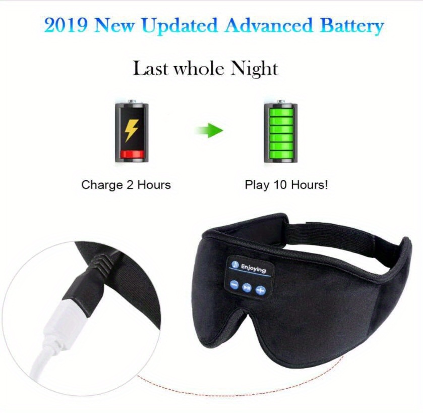 wireless   sleep eye mask headphones music soft light blocking sleeping memory foam travel relaxation valentines day gift for women and men Product details 2