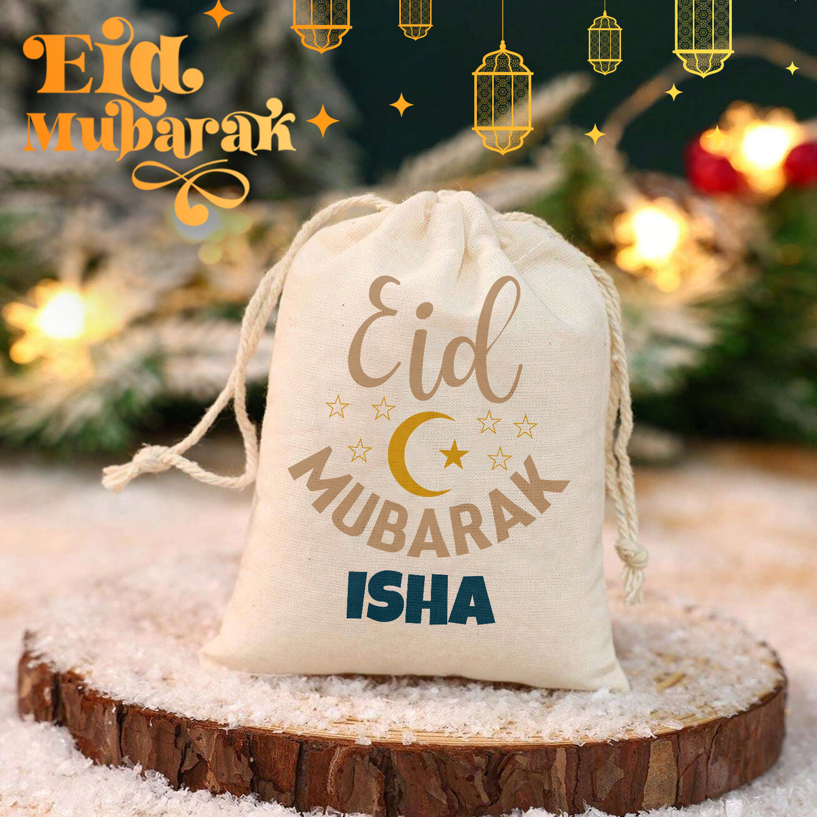 Personalized Ramadan Mubarak Gift Bag, Custom Name Ramadan Mubarak Gift Bag, Must-have Gift Bag, Eid Al-fitr Gift Sack