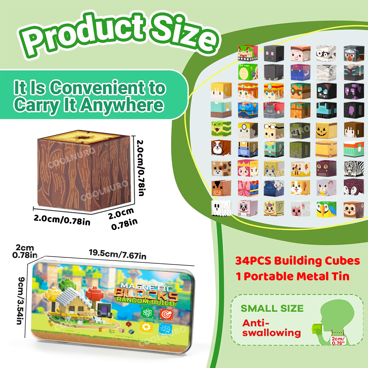 Magnetic Building Blocks Set with Iron Storage Box