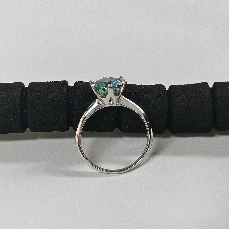 Women's 1/2/3 Carat Turquoise Synthetic Moissanite Ring in 925 Silver