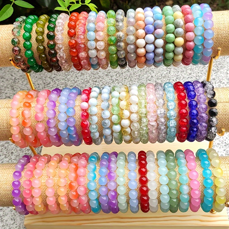 20pcs Bohemian Style Handmade Beaded Bracelets, Colorful Burst Pattern Women'S Bracelet Set, Suitable for Vacation and Everyday Party Wear, Gift for Family and Friends