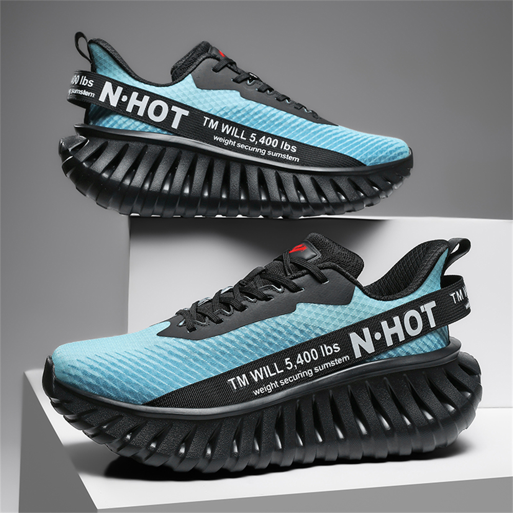 [Sneakers] Men'S Women'S Road Running Shoes, Thick Sole Casual Athletic Shoes for Men, Teenager Outdoor Sports Design, Comfortable Breathable Fabric Upper, Cushioning Shock-Absorbing MD Sole, Non-Slip And Wear-Resistant, Low-Top Lace-Up Closure