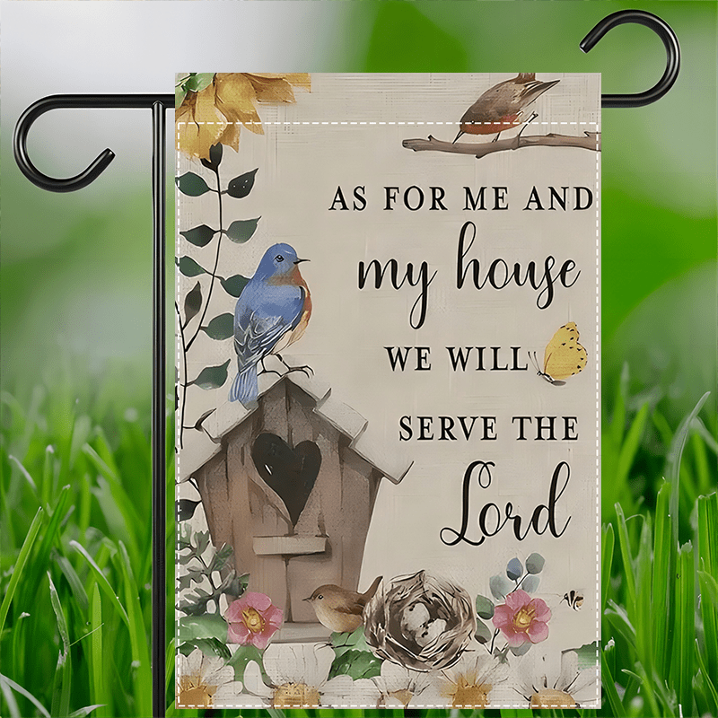 

1pc Christian - Double- Polyester Burlap , "as And My We The " - - Decor, No Needed, 12x18