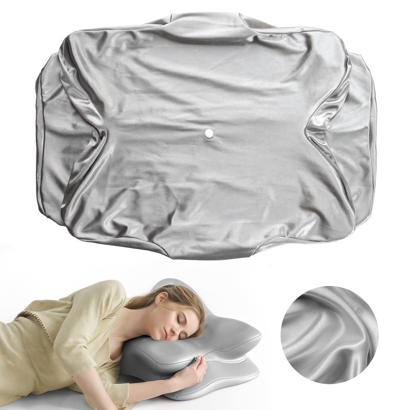 1pc Neck Pillowcase, Ergonomic Contour Pillowcase, Fabric Weight 240g/ M2, Soft And Breable Fabric, With Zipper Closure, Machine Washable (pillowcase Only) - 24.8 X 16.7in