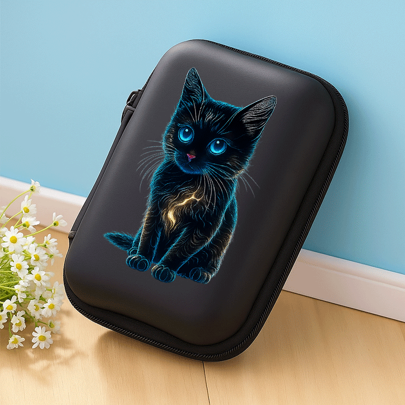 TEMU Un design vivace sia per che per i viaggi! Questa scatola portaoggetti in EVA per auricolari, cavi e caricabatterie un design con una a rete