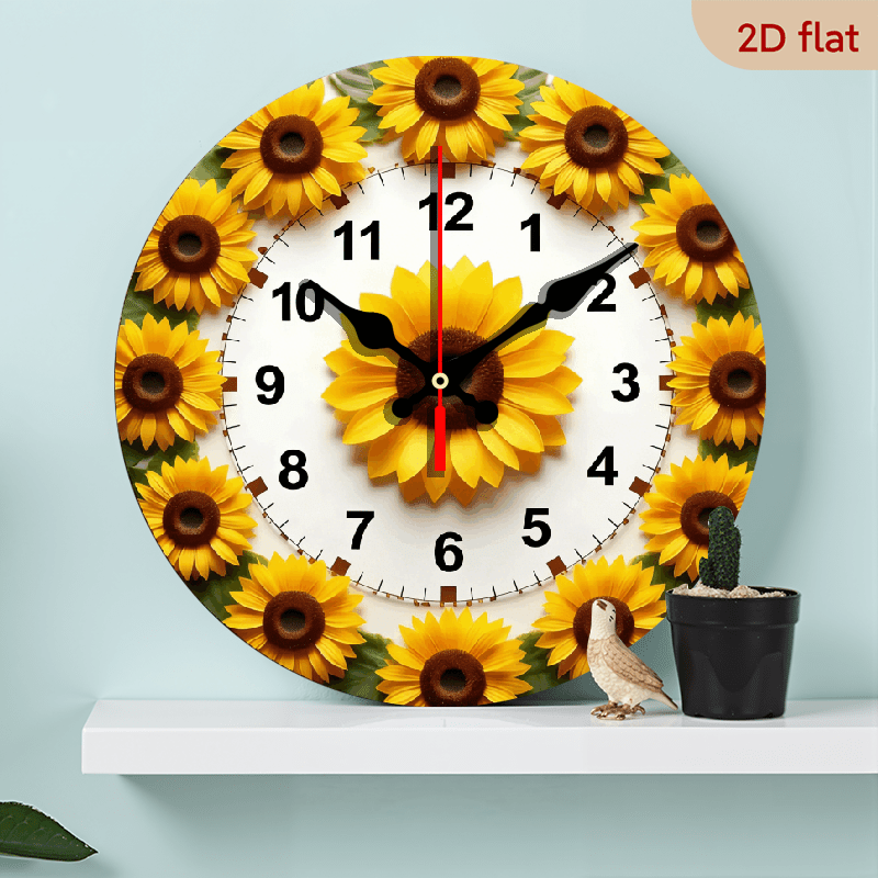 Sunflower wall clock view