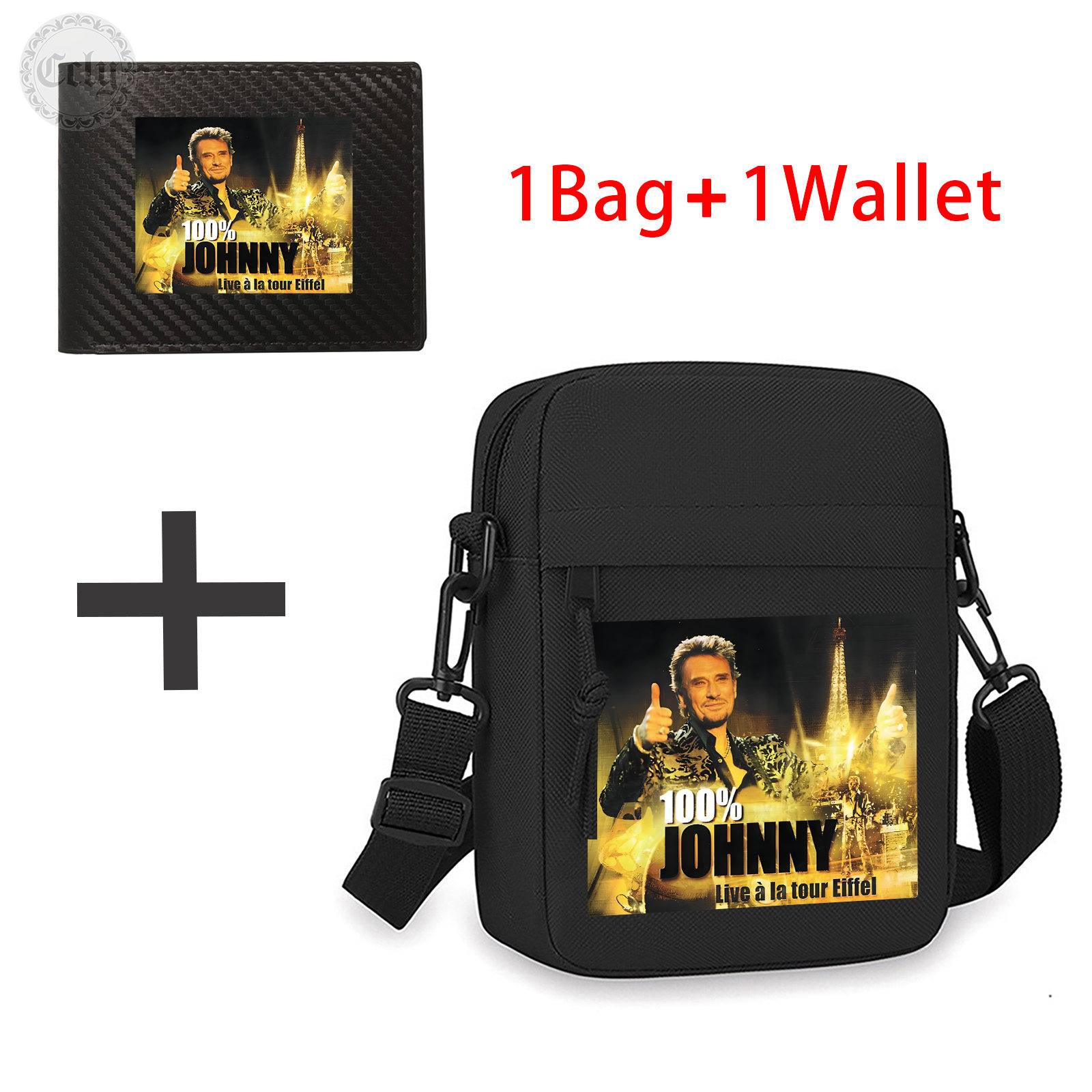 TEMU Ensemble 2 pièces Sac à bandoulière et portefeuille Live À Eiffel, pour festive, pièce de tendance pour quotidiennes et les événements