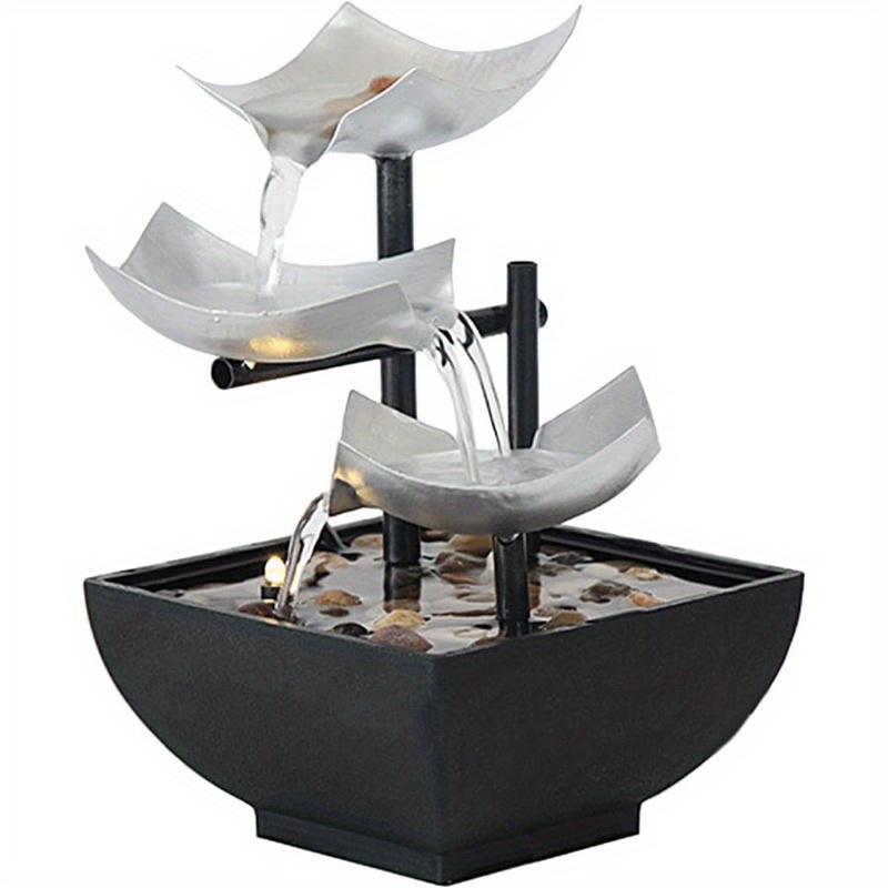 TEMU Indoor Led Table Fountain, Waterfall Fountain Table Decor, Relaxation Meditation Fountain, And Relax Christmas Gifts