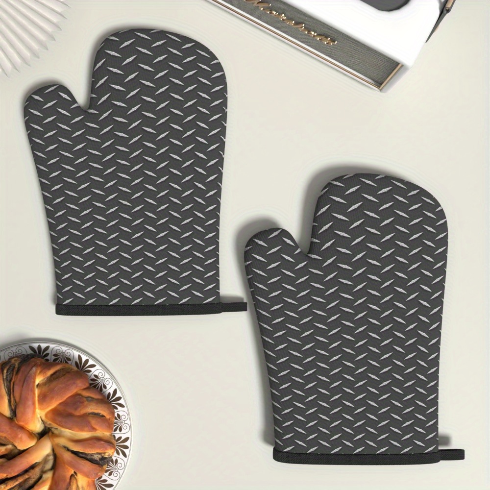 TEMU Ensemble de 2 maniques de cuisine 10,,7 pouces, gants noirs résistants à la chaleur et anti-brûlure faciles à , adaptés pour le BBQ, , , le