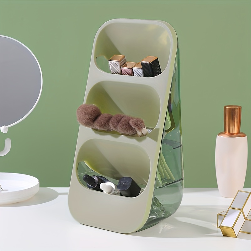 luxurious cosmetic storage rack   lightweight organizer for lipsticks brushes stationery no installation needed   visibility white   for vanity or desk makeup storage organizer sleek organizer modern aesthetic Product details 0