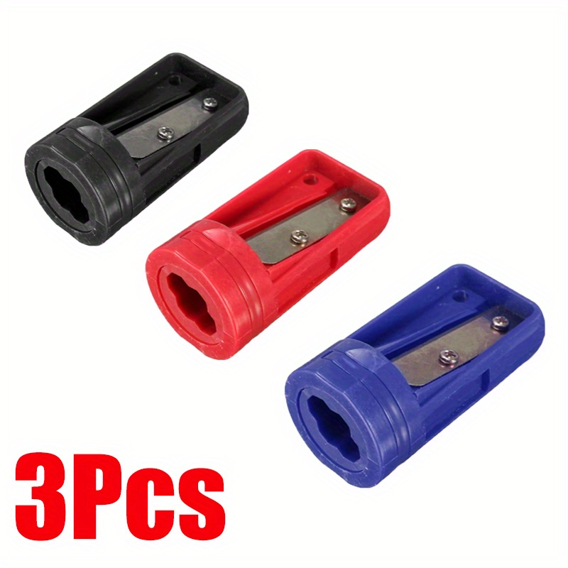 TEMU Set Of 3 Creative Multifunctional Woodworking Pencil Sharpeners, Portable Single-hole Octagonal Woodworking Pencils, Pencil Sharpeners For