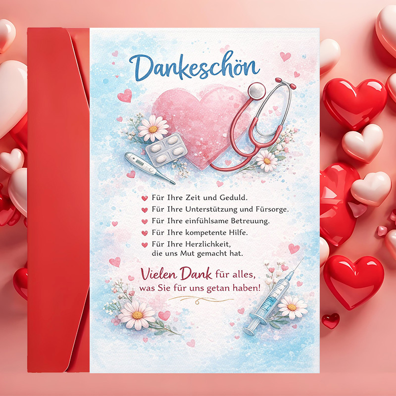 TEMU 2pcs (one Envelope And 1 Greeting Card)thank You Greeting Card For Healthcare Professionals Appreciation Nurse Doctor Staff Gratitude Card