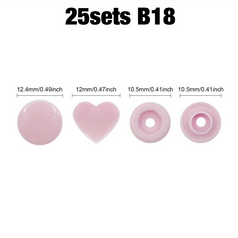 TEMU 25 Sets/105 Sets Botones a Presión de Plástico T5 con Forma de , Clips para Manualidades y Adornos de Ropa