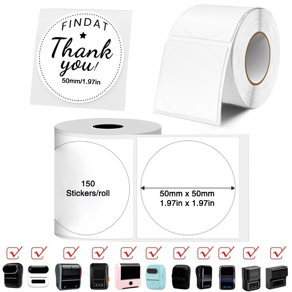 Image of 150-sheet Thermal Label Rolls | 50mm X 50mm, And Tear-resistant Self-adhesive, Suitable For Thermal Printers Like Sk58/sk35/m110/m120//m220/m221, Ideal For Schools, Stores, Offices