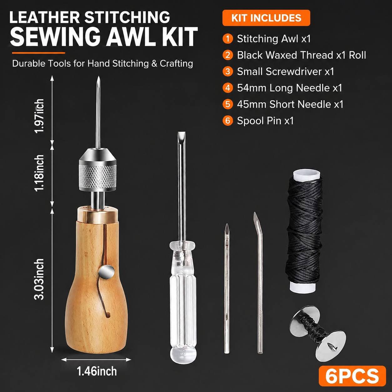 TEMU 1 Sets Professional Needle And Thread Set- Furniture And Leather Repair Tools- High-quality Diy Handcraft- Includes Needles, Precise Stitching,