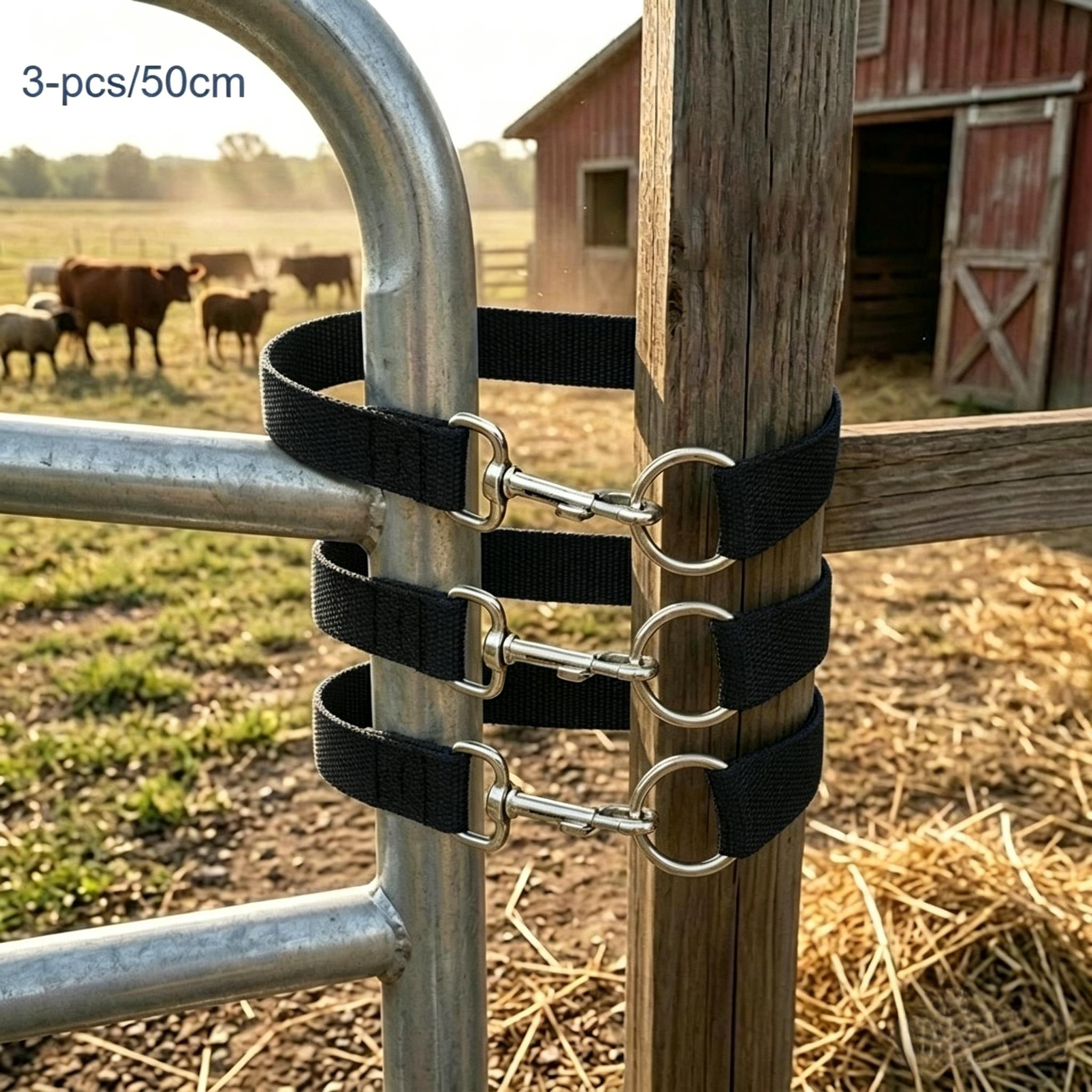 Image of 3 Simple Door Latches, Simple Ranch Gate Catches, Single-loop Rope Catches, For Securing Horse Fences And Cattle/sheep Corral Gates - 50cm Length Suitable For Most Equine Tack Storage Doors