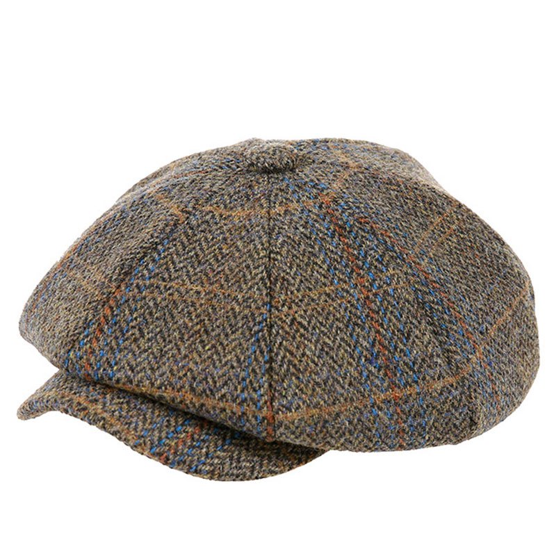 TEMU Casquette Newsboy en Tweed Texturé à Carreaux pour l'Hiver de Noël | Rétro en Tweed enveloppant la Chaleur Hivernale, Casquette Newsboy qui