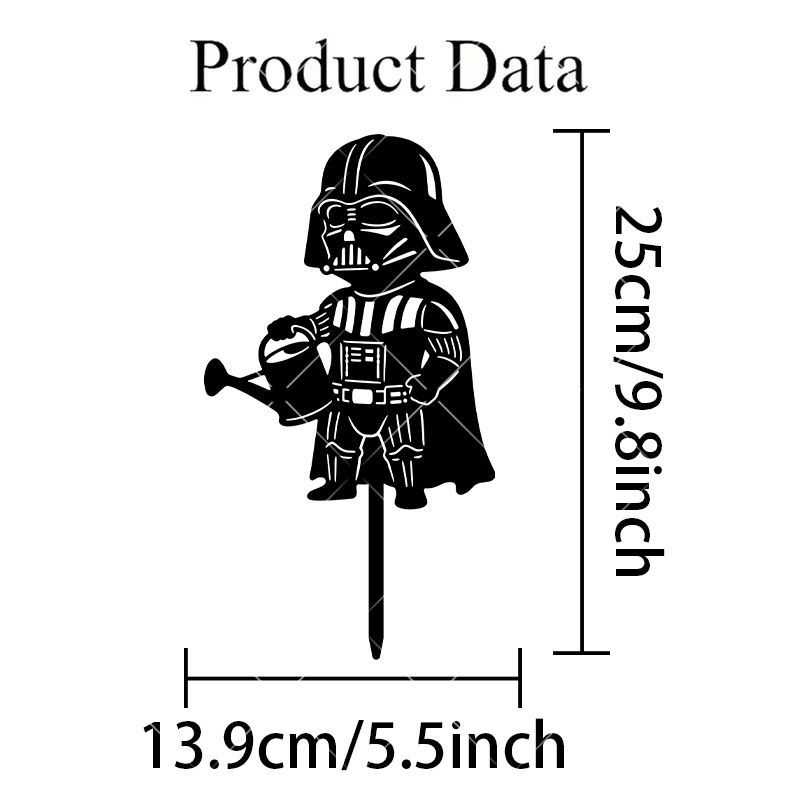 E-shop 2D Flach, [2D Flach] 2D Flach, ., Star Wars Themen-Gartenornament aus Metall, durchbrochenes Design für Außendekoration, geeignet für