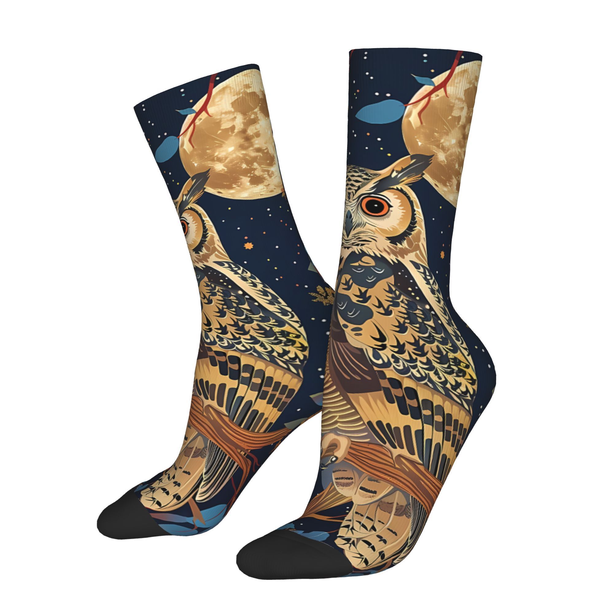 

Men's Novelty Owl Socks - Breathable, Comfortable Polyester For Wear
