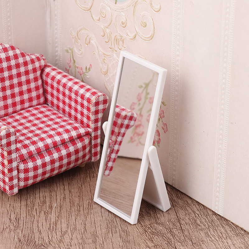 

Miniature Full-length Mirror Model - White, Dollhouse Decor & Photography Props