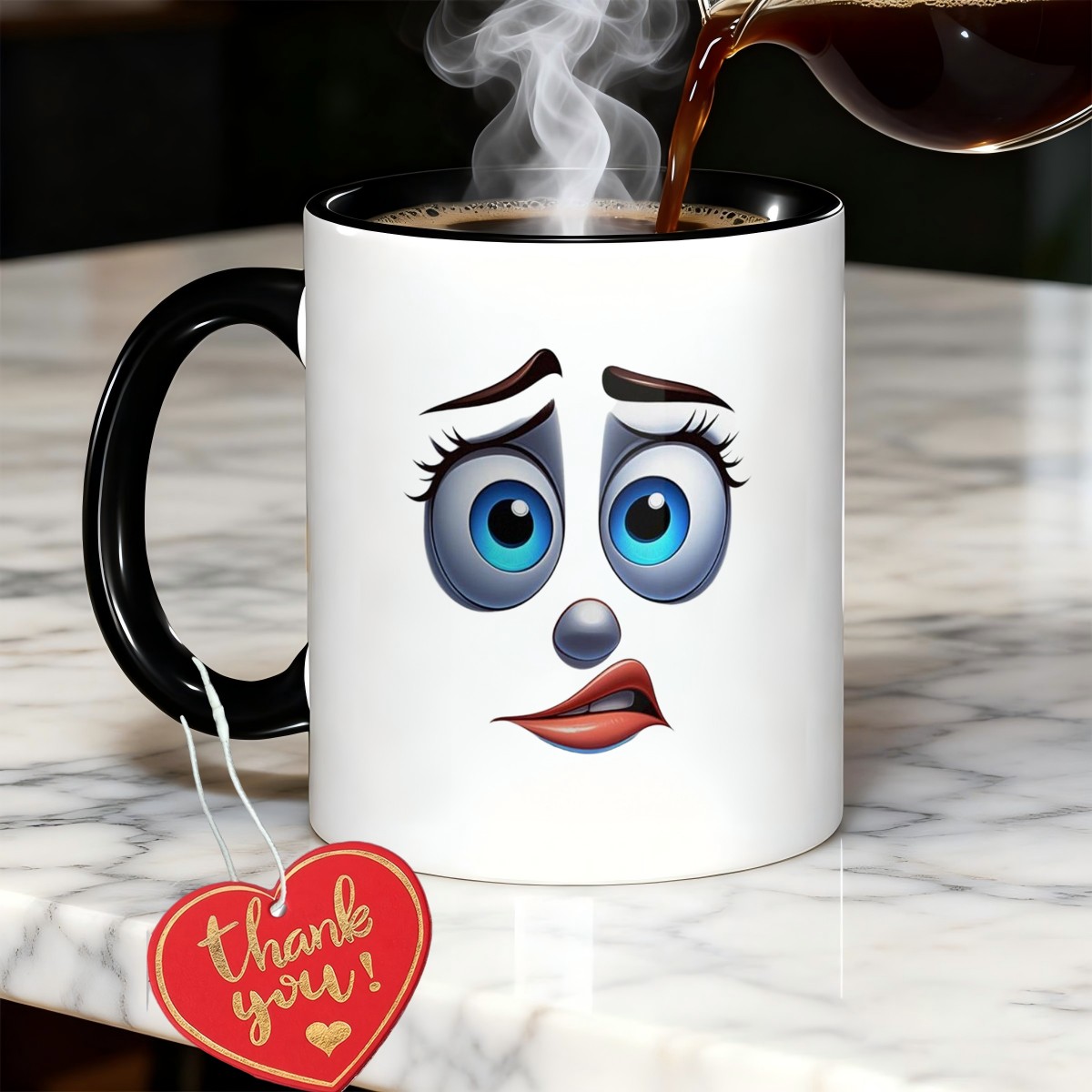 item picture face mug creative ceramic coffee cup with   design large capacity 15oz cute drinking cup for office home daily use trendy funny gift idea