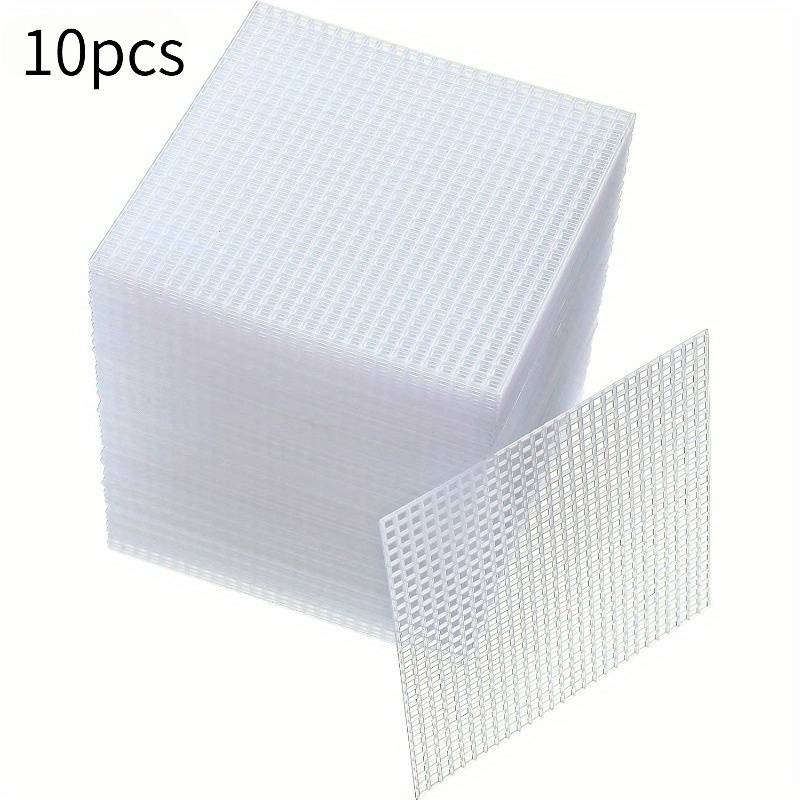10pcs Square Plastic Canvas Grid Sheets for Needlepoint Crafts