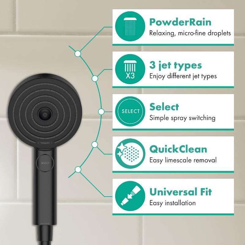 Hand Shower Pulsify Select S Shower Head with 3 Spray Modes