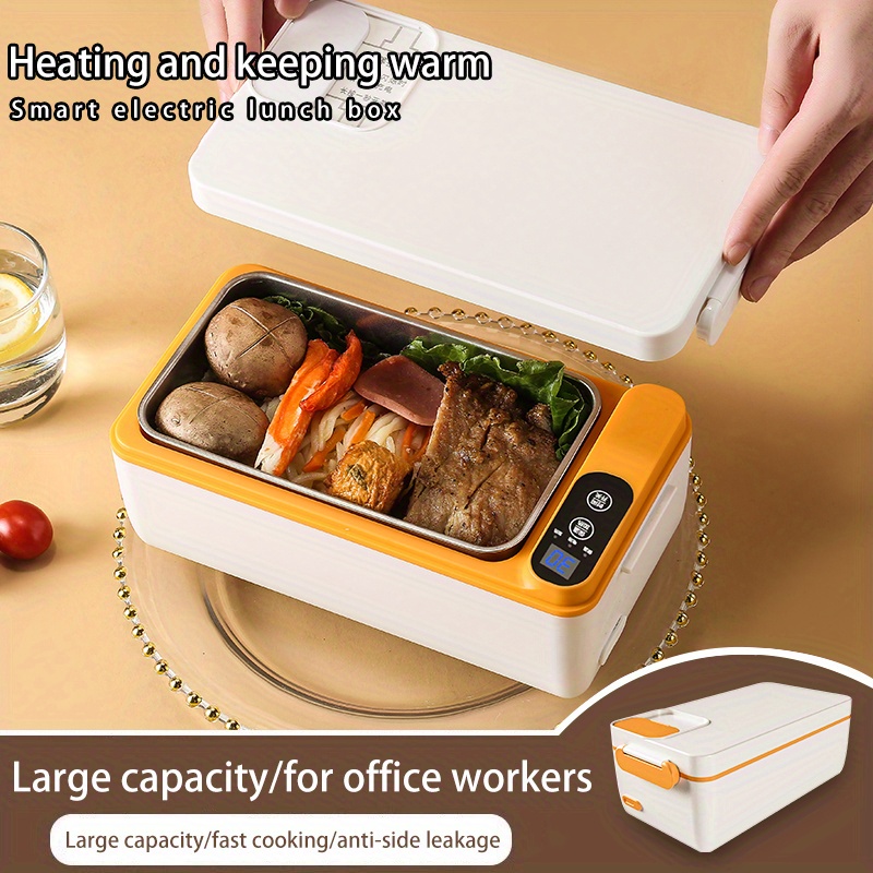 

1l Self Lunch Box And Food Warmer – Battery Powered, Portable, Cordless, Hot Meals For Office, Travel, , Picnics, Outdoor , Kitchen Meal Prep, White