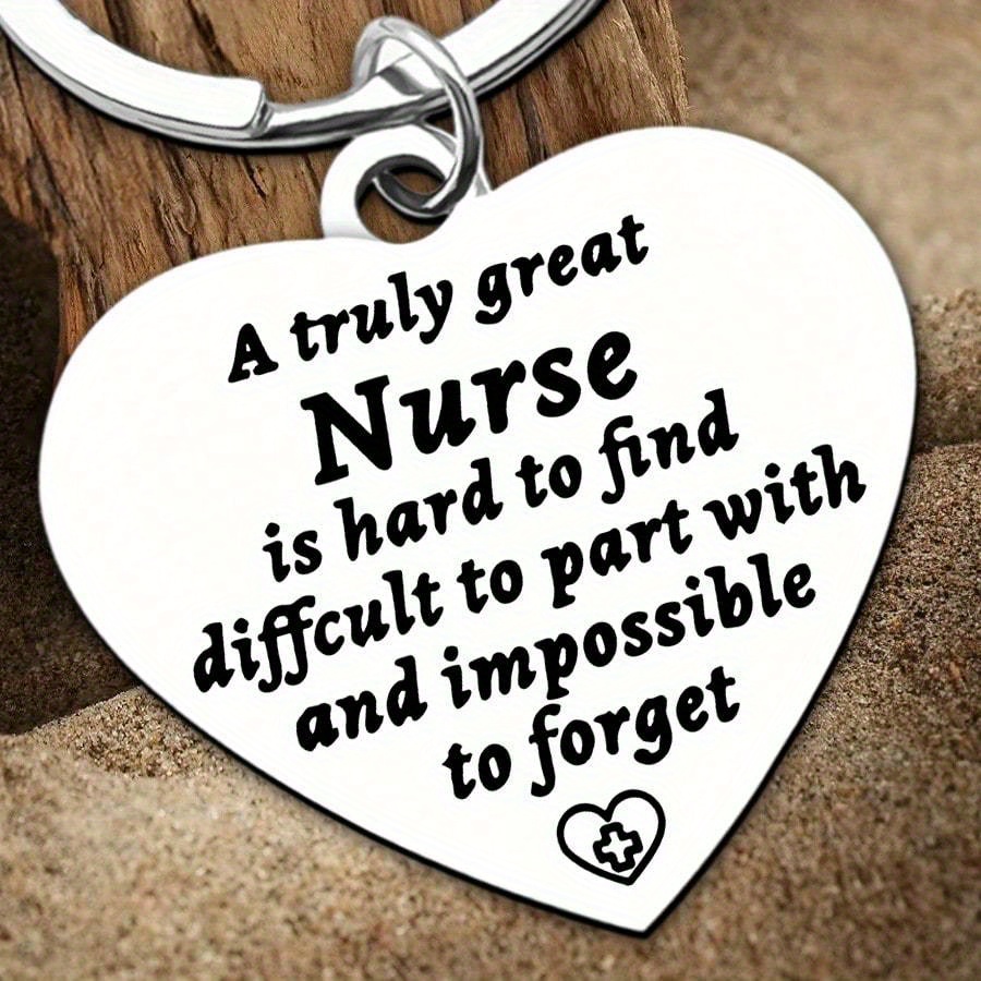 TEMU 1pc Stainless -shaped Nurse Keychain With - "a Great Nurse Is And To " Engraved, Ideal For Nurses, Nursing School , And Practicing Nurses, Nurse