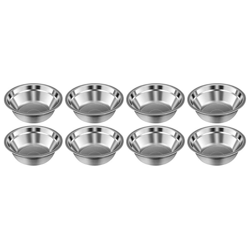 TEMU 8pcs Pet Bowls, Bulk Pet Feeding Bowls, Stainless And Cat Bowls, Pet Feeders, Metal Miniature Puppy Raised Food And Water Bowls, Suitable For
