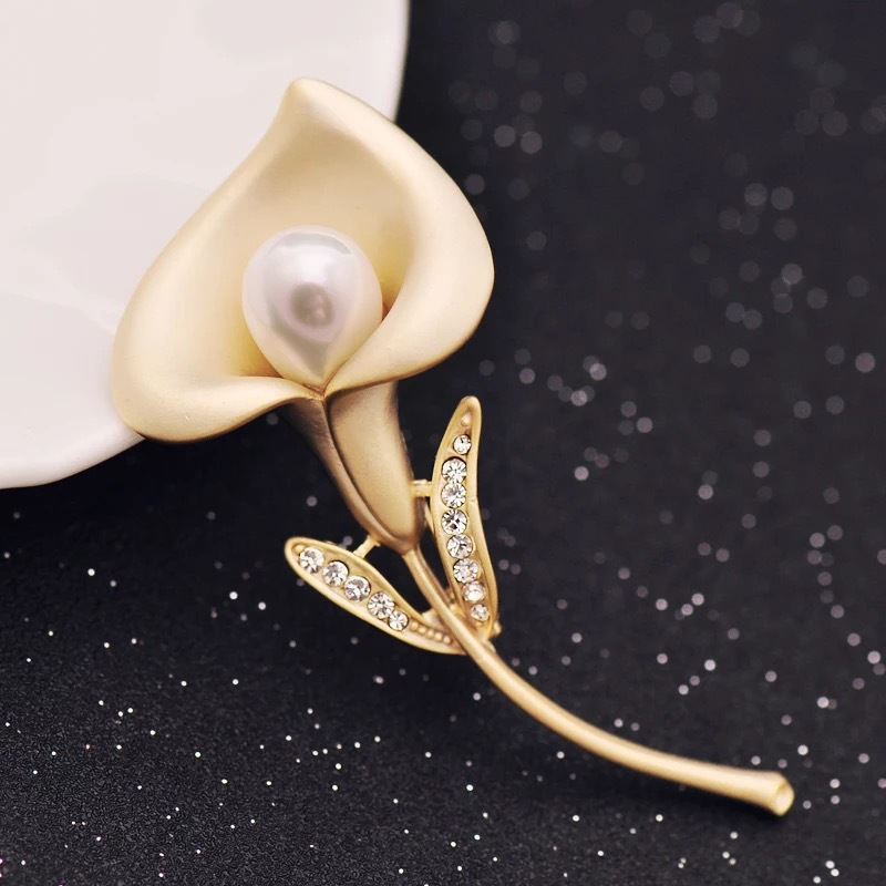 TEMU Elegante Broche de de Flor con Rhinestones, Broche Único de Flor, Joyería de Lujo y Moda para Mujeres, Accesorio de Ropa Neutral